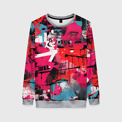 Женский свитшот Красное граффити / 3D-Меланж – фото 1