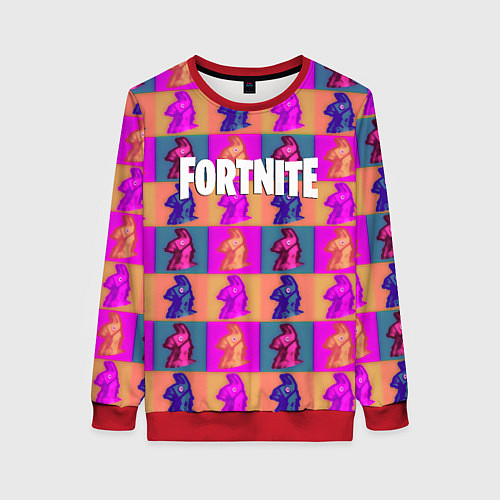 Женский свитшот Fortnite logo pattern game / 3D-Красный – фото 1