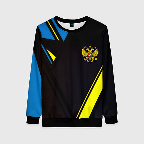 Женский свитшот Имперская Россия спорт геомтерия / 3D-Черный – фото 1
