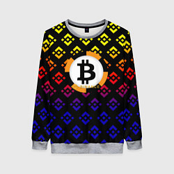 Свитшот женский Bitcoin binance, цвет: 3D-меланж