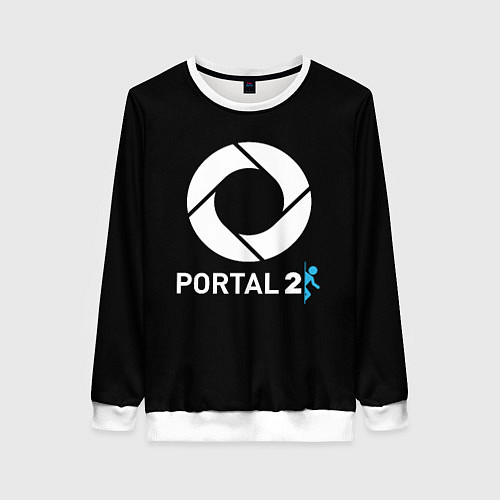 Женский свитшот Portal2 logo game / 3D-Белый – фото 1