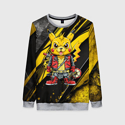 Женский свитшот Байкер Пикачу