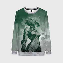 Женский свитшот Боевая девушка-андроид с каре