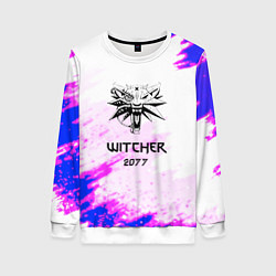 Свитшот женский The Witcher colors neon, цвет: 3D-белый