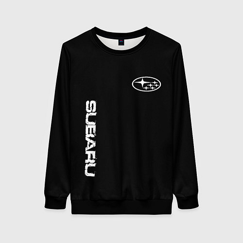 Женский свитшот Subaru logo white / 3D-Черный – фото 1