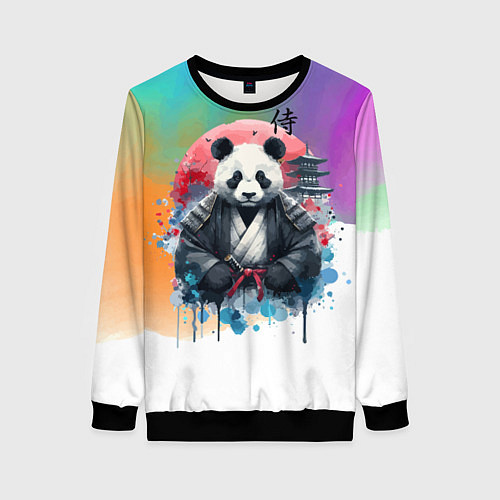 Женский свитшот Panda samurai - Japan / 3D-Черный – фото 1