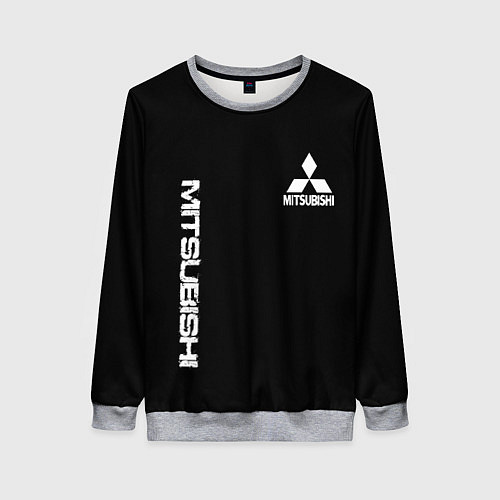 Женский свитшот Mitsubishi logo white auto / 3D-Меланж – фото 1