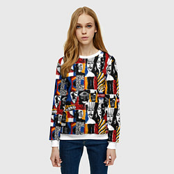 Свитшот женский Лица и узоры, цвет: 3D-белый — фото 2