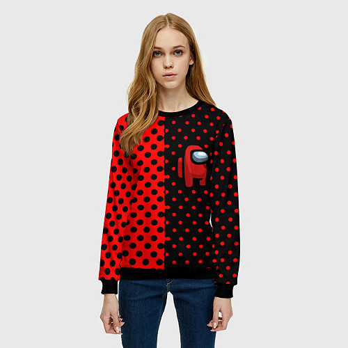 Женский свитшот Among us geometry dot / 3D-Черный – фото 3