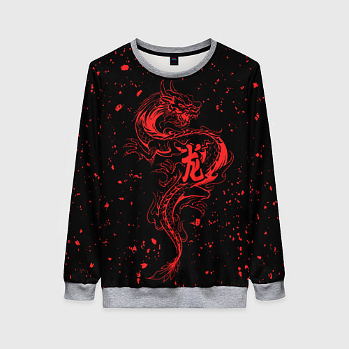 Женский свитшот Красный дракон Токийские мстители / 3D-Меланж – фото 1