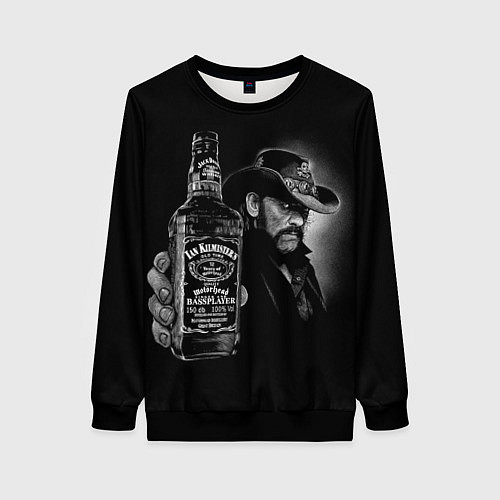 Женский свитшот Motorhead - Ian Kilmister whiskey / 3D-Черный – фото 1