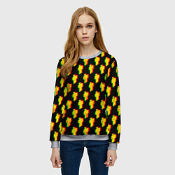 Свитшот женский Billie Eilish glitch pattern, цвет: 3D-меланж — фото 2