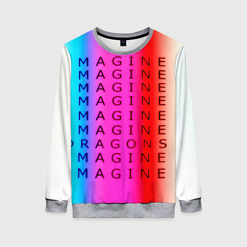 Женский свитшот Imagine Dragons neon rock / 3D-Меланж – фото 1