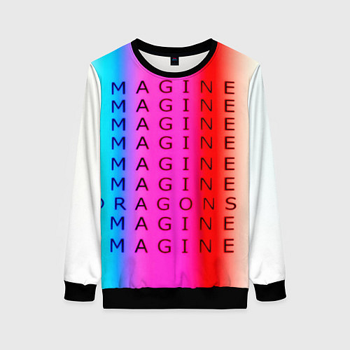 Женский свитшот Imagine Dragons neon rock / 3D-Черный – фото 1