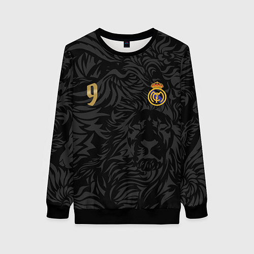 Женский свитшот Килиан Мбаппе номер 9 Реал Мадрид / 3D-Черный – фото 1