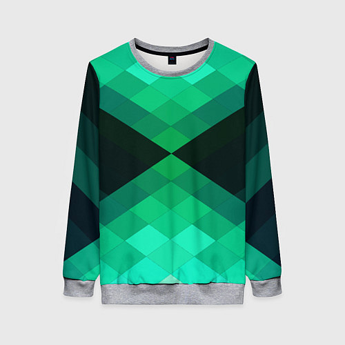 Женский свитшот Изумрудная мозаика / 3D-Меланж – фото 1