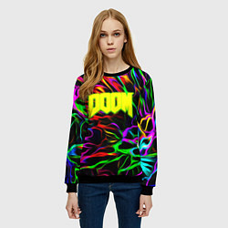Свитшот женский Doom optical colors, цвет: 3D-черный — фото 2