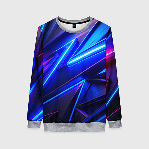 Женский свитшот Яркие неоновые геометрические линии / 3D-Меланж – фото 1