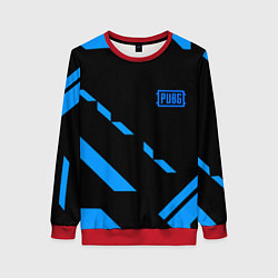 Свитшот женский PUBG blue geometry, цвет: 3D-красный