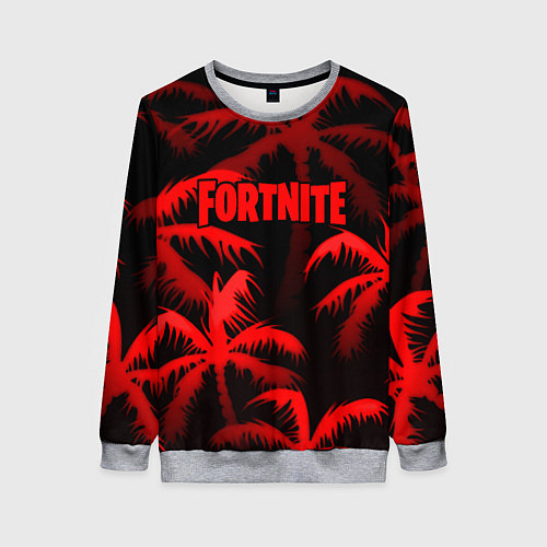 Женский свитшот Fortnite tropic red / 3D-Меланж – фото 1