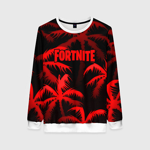 Женский свитшот Fortnite tropic red / 3D-Белый – фото 1