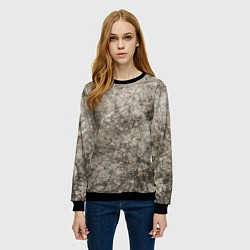 Свитшот женский Абстракция - серый грязный гранж, цвет: 3D-черный — фото 2