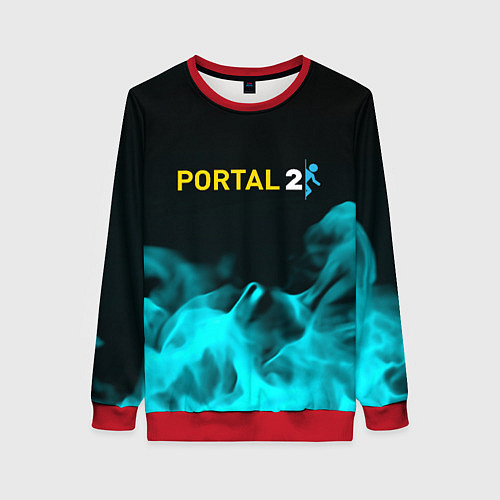 Женский свитшот Portal fire blue / 3D-Красный – фото 1