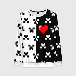 Свитшот женский Minecraft pattern love, цвет: 3D-белый