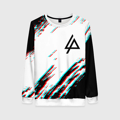 Женский свитшот Linkin park краски глитч / 3D-Белый – фото 1