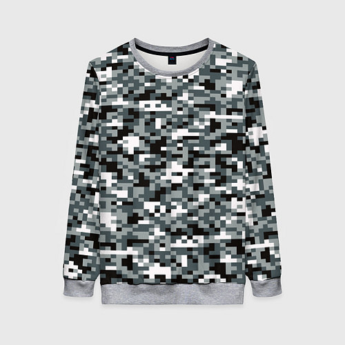 Женский свитшот Камуфляжные пиксели текстура / 3D-Меланж – фото 1