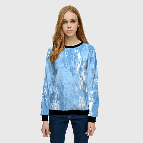 Женский свитшот Абстракция волн прибоя / 3D-Черный – фото 3