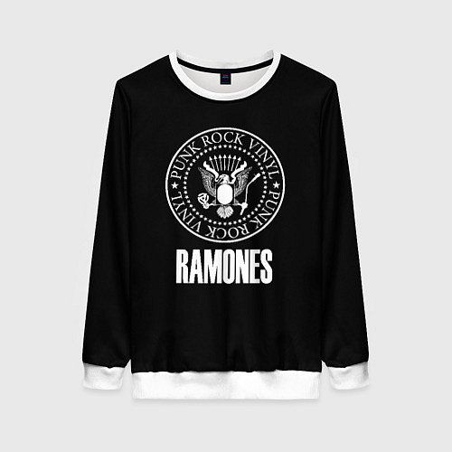 Женский свитшот Ramones rock logo / 3D-Белый – фото 1