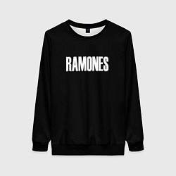 Свитшот женский Ramones white logo, цвет: 3D-черный