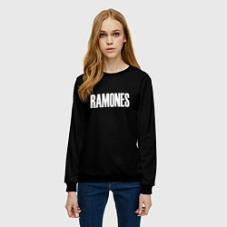 Свитшот женский Ramones white logo, цвет: 3D-черный — фото 2