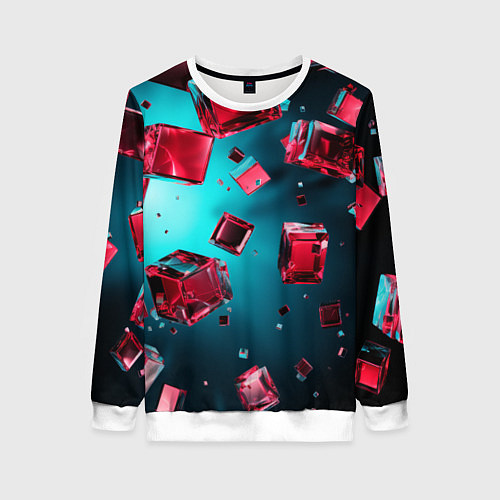 Женский свитшот Взрыв из камней / 3D-Белый – фото 1