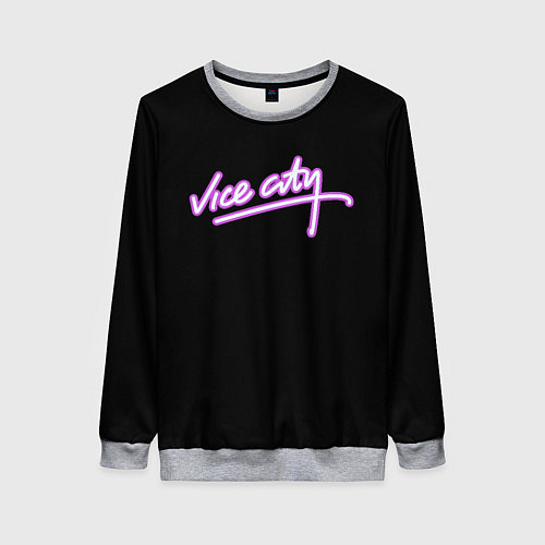 Женский свитшот Vice city logo neon / 3D-Меланж – фото 1