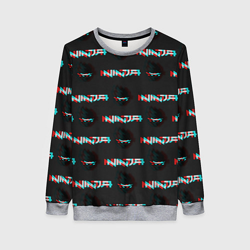 Женский свитшот Ninja team fortnite bloger / 3D-Меланж – фото 1