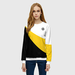 Свитшот женский За веру царя и святую триединую Русь Малая черная, цвет: 3D-белый — фото 2