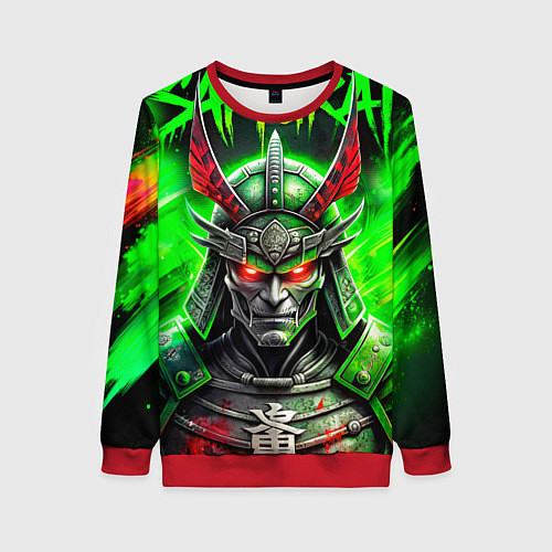 Женский свитшот Samurai green / 3D-Красный – фото 1