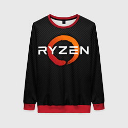 Женский свитшот AMD ryzen logo carbon black