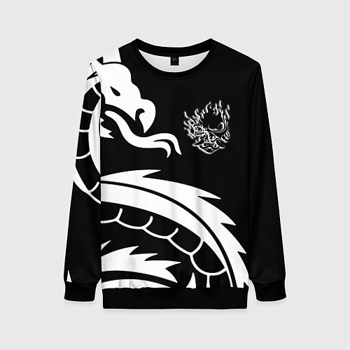 Женский свитшот Samurai dragon steel japan / 3D-Черный – фото 1