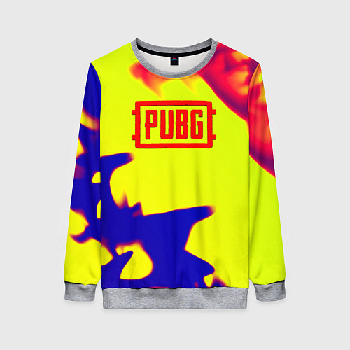 Женский свитшот PUBG neon flame / 3D-Меланж – фото 1
