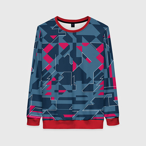 Женский свитшот Геометрическая математика узора / 3D-Красный – фото 1