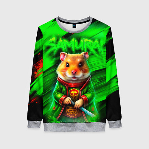 Женский свитшот Хомячок самурай / 3D-Меланж – фото 1