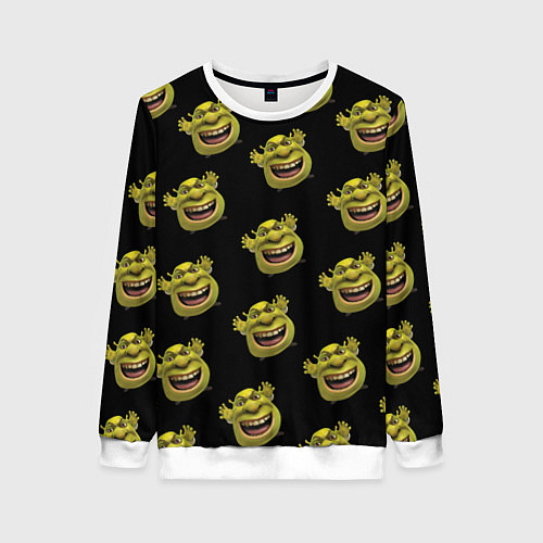 Женский свитшот Паттерн - Шрек / 3D-Белый – фото 1