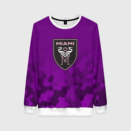 Женский свитшот Inter Miami logo pattern / 3D-Белый – фото 1