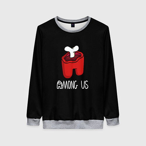 Женский свитшот Among us logo red / 3D-Меланж – фото 1