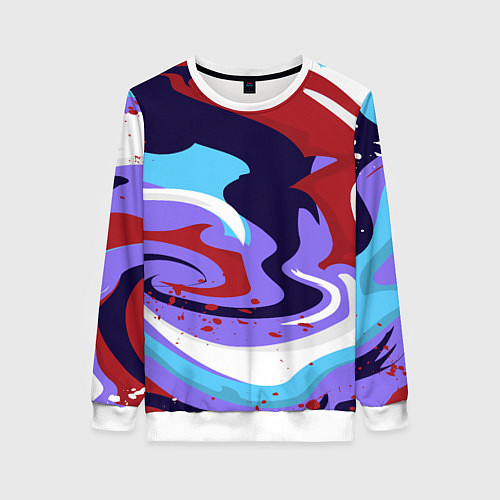 Женский свитшот Клякса абстракция / 3D-Белый – фото 1