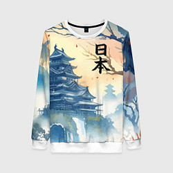 Женский свитшот Japanese landscape - watercolor