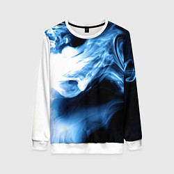 Свитшот женский Дым смок вейпа текстура, цвет: 3D-белый